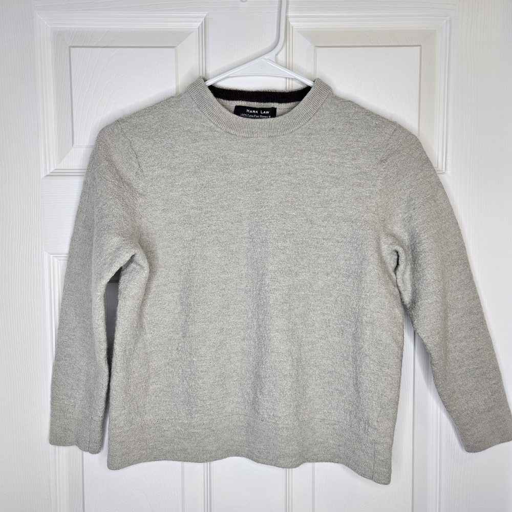 Mark Law Boys Merino Wool Sweater Crewneck Soft Cozy Kids Size L